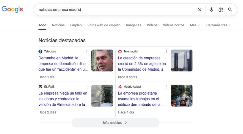 SERP de noticias